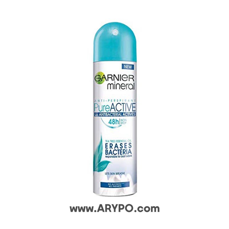 اسپری دئودورانت گارنیر مدل PURE ACTIVE اسپری دئودورانت گارنیر GARNIER مدل PURE ACTIVE