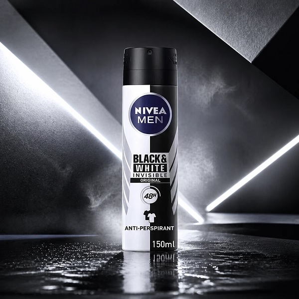 اسپری دئودورانت مردانه Nivea مدل Invisible Black & White
