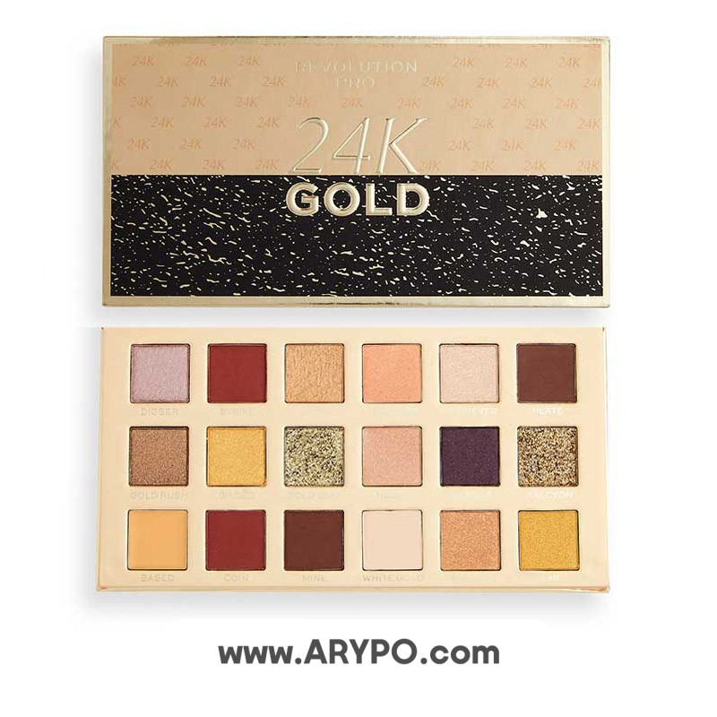 revolution-pro-24k-gold-paleta-de-sombras-24k-gold-1-54693 پالت سایه چشم رولوشن پرو مدل 24k Gold