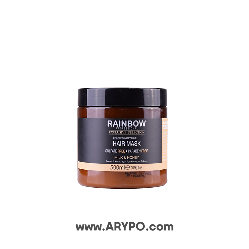 ماسک مو فاقد سولفات حاوی شیر و عسل رینبو ماسک مو فاقد سولفات حاوی شیر و عسل رینبو RAINBOW