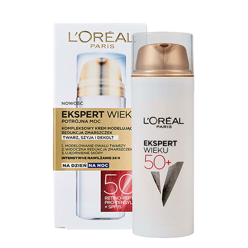 کرم روز ضد چروک SPF15 لورآل مدل EKSPERT WIEKU +50 