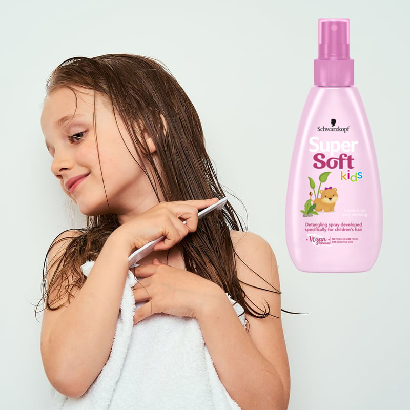 اسپری باز کننده گره مو کودک Schwarzkopf مدل super soft
