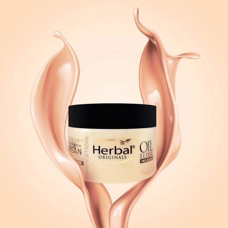 ماسک مو کاسه ای ترمیم کننده Herbal مدل کراتین آرگان