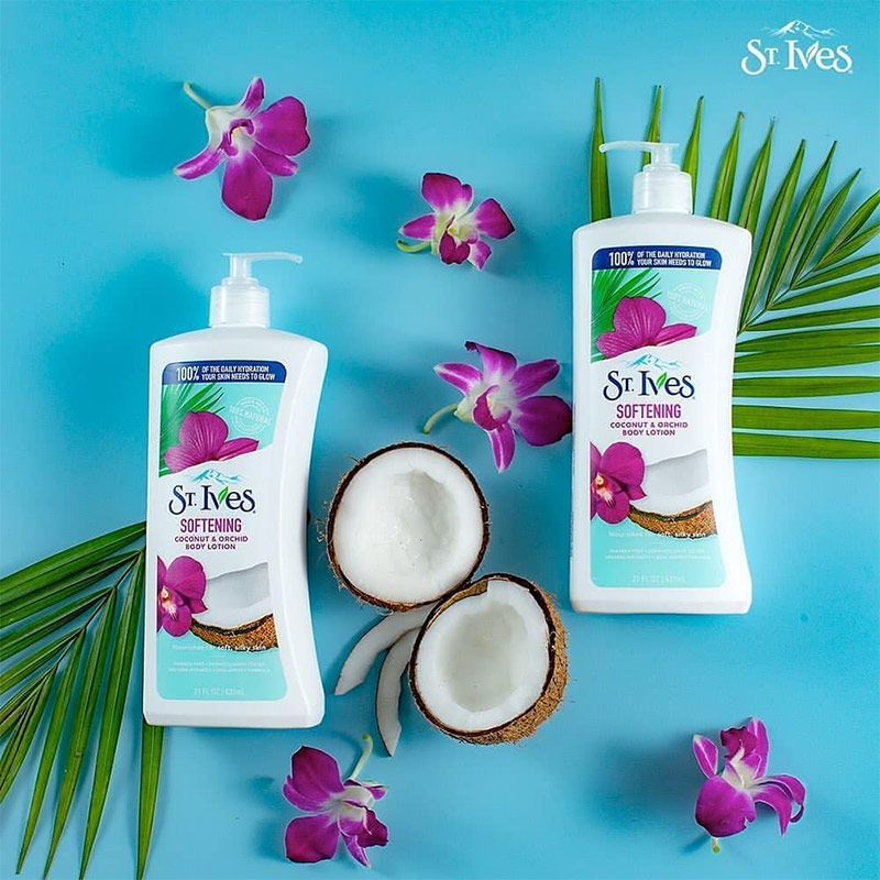 لوسیون نارگیل و ارکید سنت ایوز مدل SOFTENING لوسیون بدن St Ives مدل نارگیل و گل ارکیده