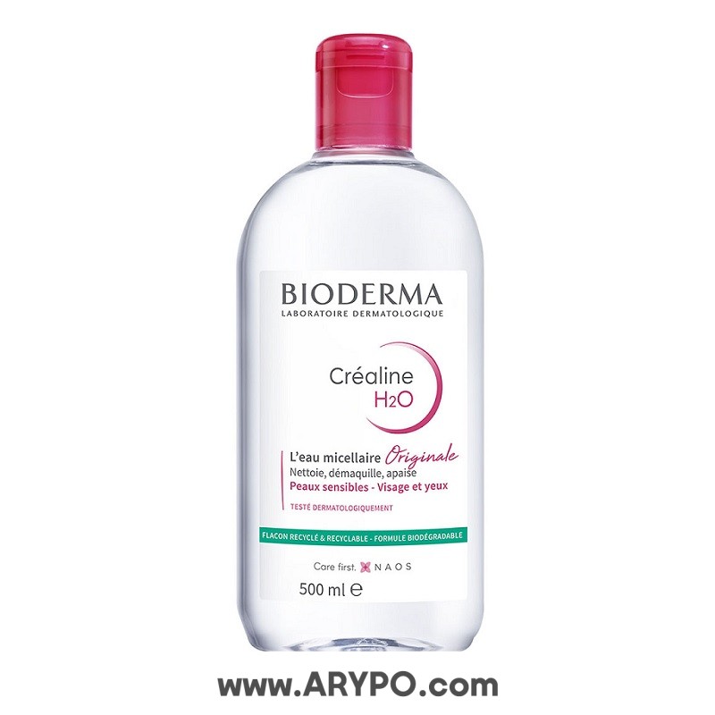 میسلار crealine h2o بایودرما 500 میل پاک کننده آرایش بایودرما پوست حساس 500 میل