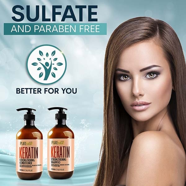 پک شامپو و ماسک مو تقویت کننده و درخشان کننده مو PURE nature مدل KERATIN