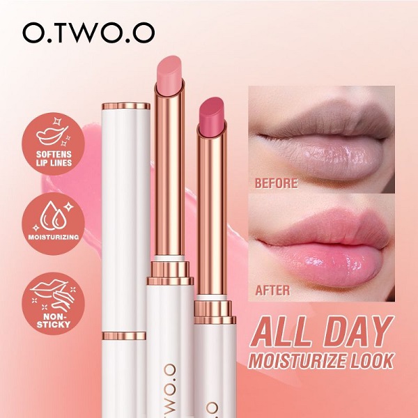 بالم لب رنگی O.TWO.O مدل Lip Balm With Beewax Lip Stick