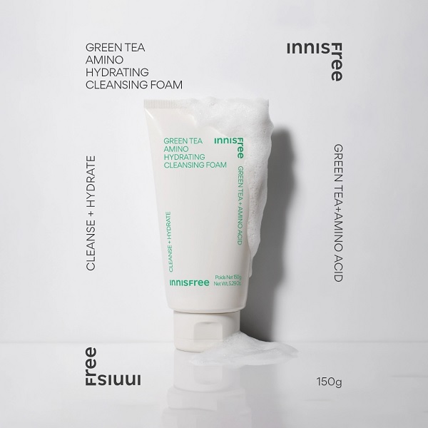 فوم پاک کننده آبرسان اینسفری مدل اسید آمینه و چای سبز فوم پاک کننده آبرسان innisFree مدل GREEN TEA