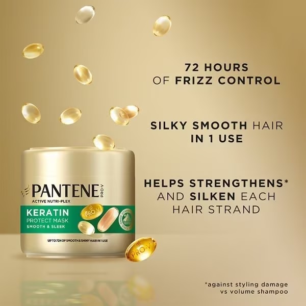 ماسک موی پرو-وی موهای وز و خشک PANTENE مدل KERATIN