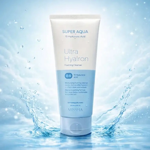 فوم شوینده پوست خشک Missha مدل Super Aqua Ultra Hyalron