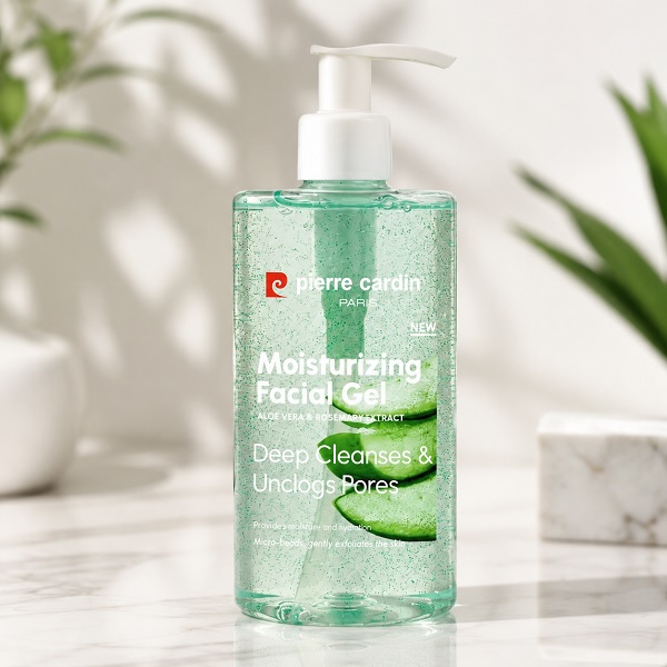 ژل شستشو صورت مرطوب کننده pierre-cardin با عصاره Aloe vera & Rosemary