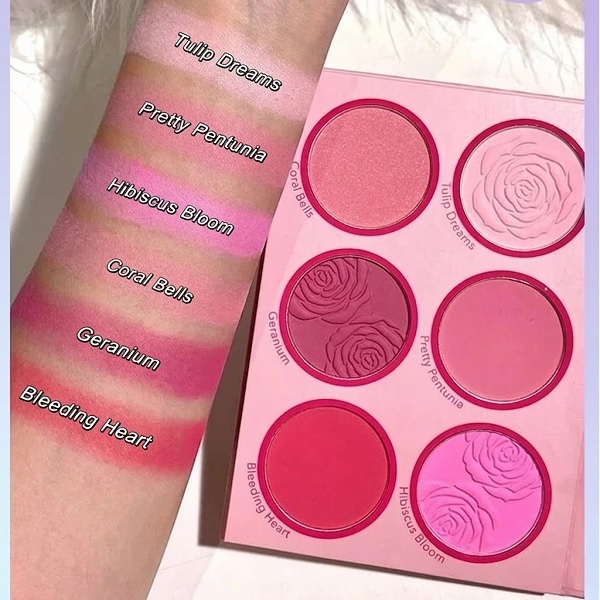 پالت رژ گونه 6 رنگ Sheglam مدل Foloral Flush رنگ Blushing Bouquet
