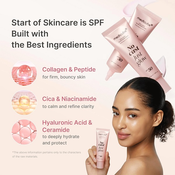 ضد آفتاب تسکین دهنده و درخشان کننده پوست medicube مدل COLLAGEN GLOW 